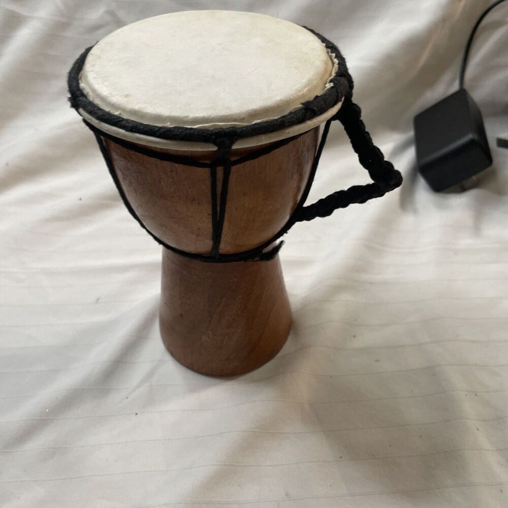 Djembe Bongo Hand Drum Wood & Leather 7.5" High